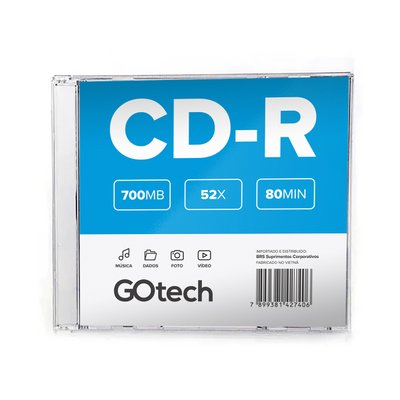 Mídia CD-R 700MB Go Tech CDR1