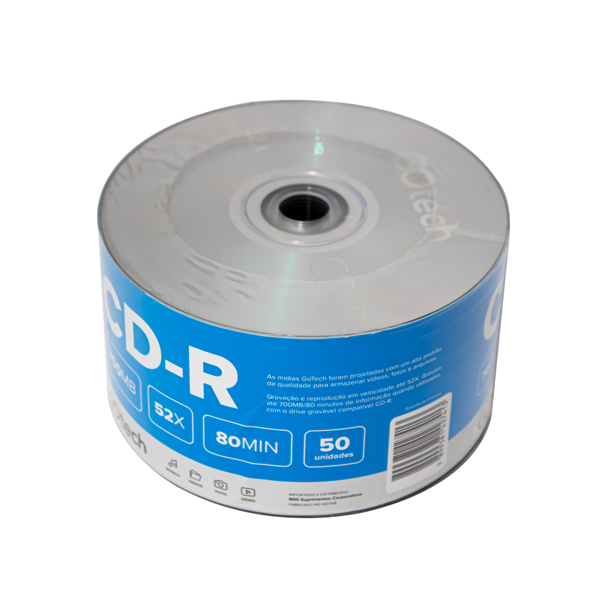 Mídia CD-R 700MB Go Tech CDR50