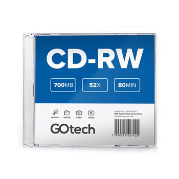 Mídia CD-RW 700MB Go Tech CDRW1