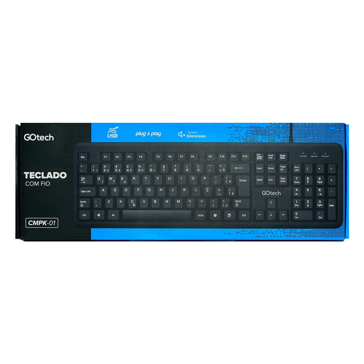Teclado USB Go Tech CMPK-01 ABNT2 Preto