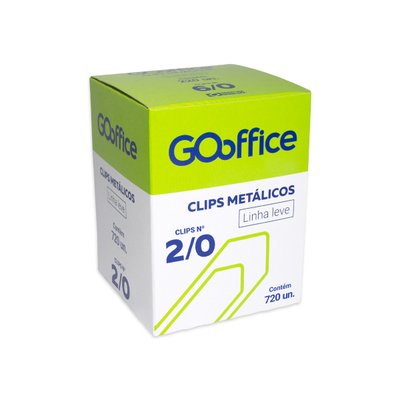Clips Galvanizado Go Office 2/0 Fio 0,90mm Leve CX 720UN
