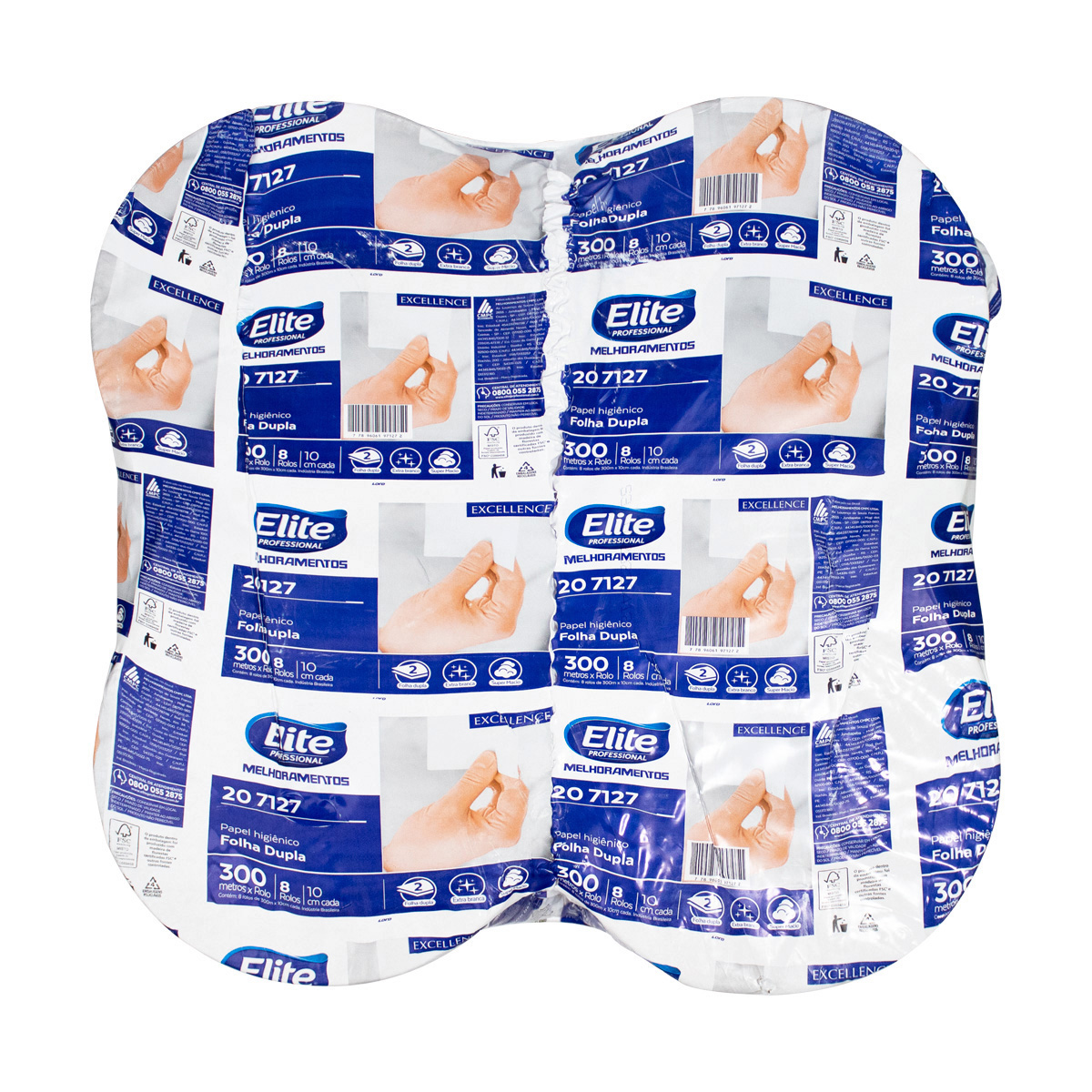 Papel Higiênico Folha Dupla 300 Metros 8 Rolos 30g | Elite