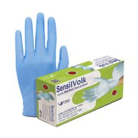 Luva Nitrílica Descartável Azul P Caixa 100 unidades | Volk SensiSoft