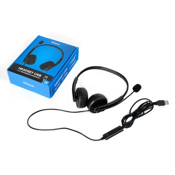 Headset USB Go Tech U20 VOIP Biauricular Preto