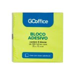 Bloco Adesivo Cores Sortidas 75 x 75 mm 6 blocos de 100 folhas | Go Office