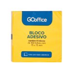 Bloco Adesivo Cores Sortidas 75 x 75 mm 6 blocos de 100 folhas | Go Office