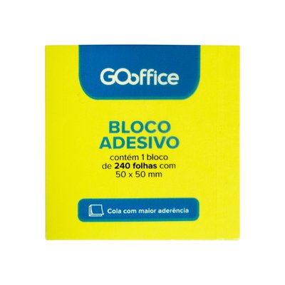 Bloco Adesivo Go Office 50x50mm Cores Sortidas