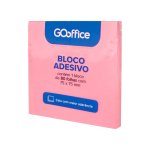 Bloco Adesivo Rosa 75 mm x 75 mm 80 folhas | Go Office