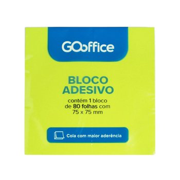 Bloco Adesivo Verde 75 mm x 75 mm 80 folhas | Go Office