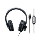 Headset USB Multilaser PH317 VOIP Biauricular Preto/Cinza