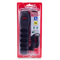 Filtro de Linha 5 Tomadas Force Line Bivolt 3m 10AH Preto