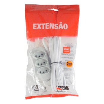 Extensão Elétrica Force Line 3 Tomadas 3P 0180200251 5m