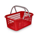 Cesta Plástica Usual M Vermelha com Alça Branca 9L