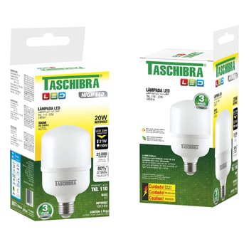 Lâmpada Led Bulbo Taschibra 20Watts 3000K Amarela Autovolt