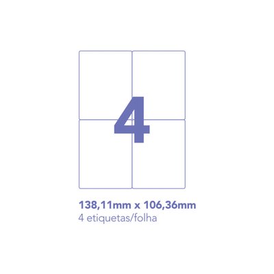 Etiqueta Adesiva Aquattro 138,11mmX106,36mm PCT 100fls