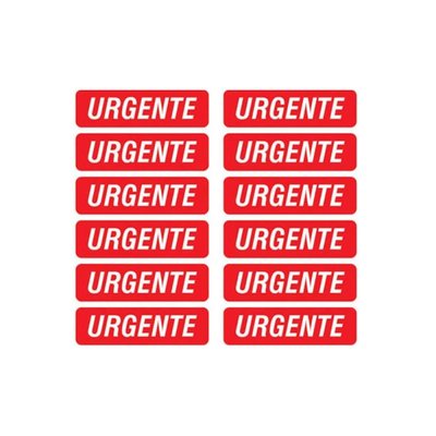 Etiqueta Adesiva Urgente 13 mm x 48 mm Pacote com 6 folhas | Aquattro