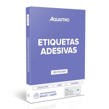 Etiqueta Adesiva 63,5 mm x 38,1 mm 100 folhas | Aquattro