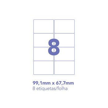 Etiqueta Adesiva Aquattro 99,1mmX67,7mm PCT 100fls