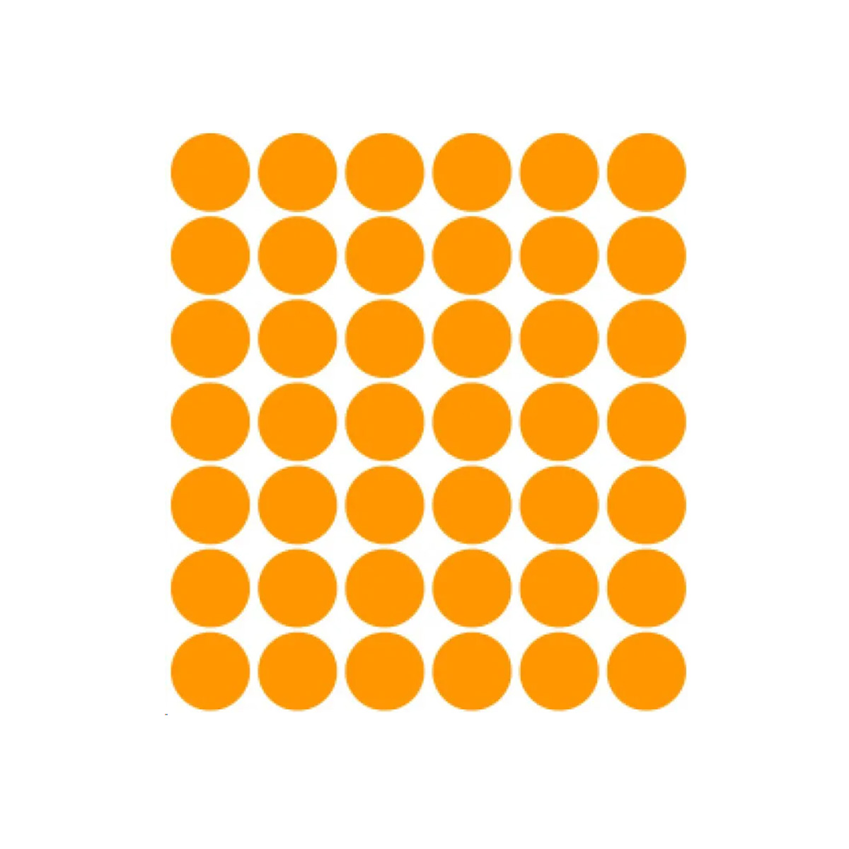 Etiqueta Adesiva Redonda 13 mm Laranja 5 folhas | Aquattro