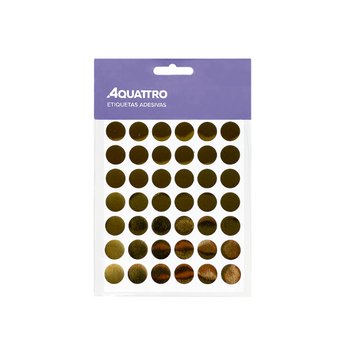 Etiqueta Adesiva Redonda 13 mm Ouro 5 folhas | Aquattro