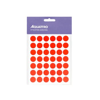 Etiqueta Adesiva Redonda 13 mm Vermelha 5 folhas | Aquattro