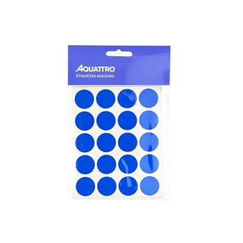 Etiqueta Adesiva Aquattro Redonda 19mm Azul PCT 10fls
