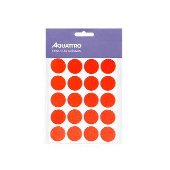 Etiqueta Adesiva Redonda 19 mm Vermelha 10 folhas | Aquattro