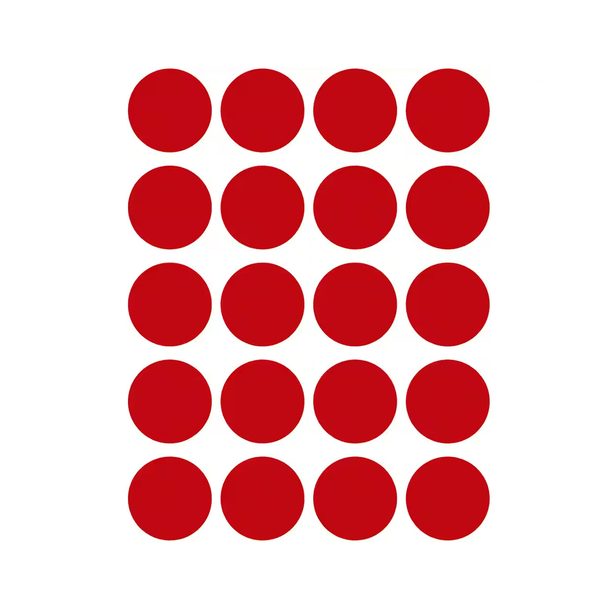 Etiqueta Adesiva Redonda 19 mm Vermelha 10 folhas | Aquattro