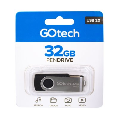 Pen Drive 32GB 3.0 Go Tech PD32G Preto