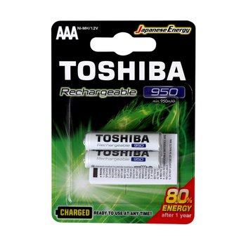 Pilha Alcalina Toshiba AAA Recarregável 950 mAh 1,2V 2UN