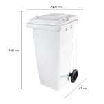 Coletor de Lixo 120L Branco com Pedal | Wite