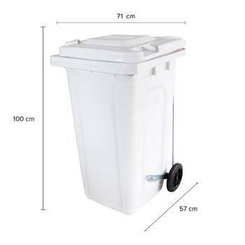 Coletor de Lixo 240L Branco com Pedal | Wite