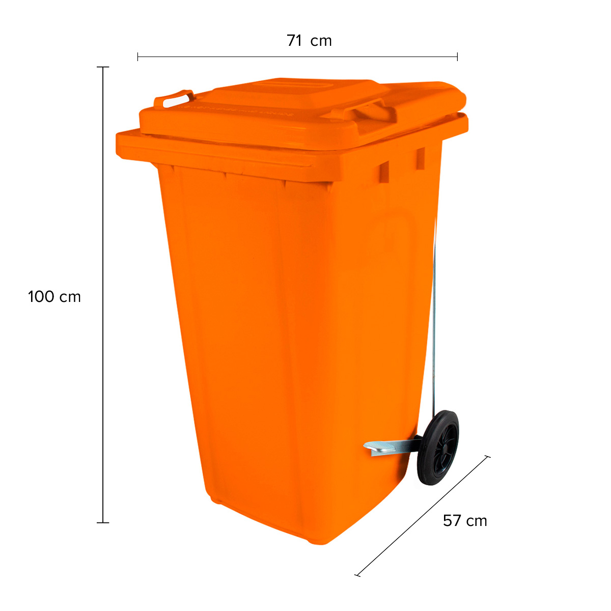 Coletor de Lixo 240L Laranja com Pedal | Wite