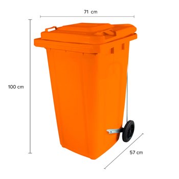 Coletor de Lixo 240L Laranja com Pedal | Wite