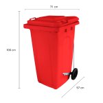 Coletor de Lixo 240L Vermelho com Pedal | Wite