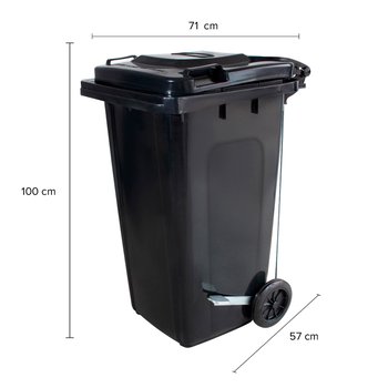 Coletor de Lixo 240L Preto com Pedal | Wite