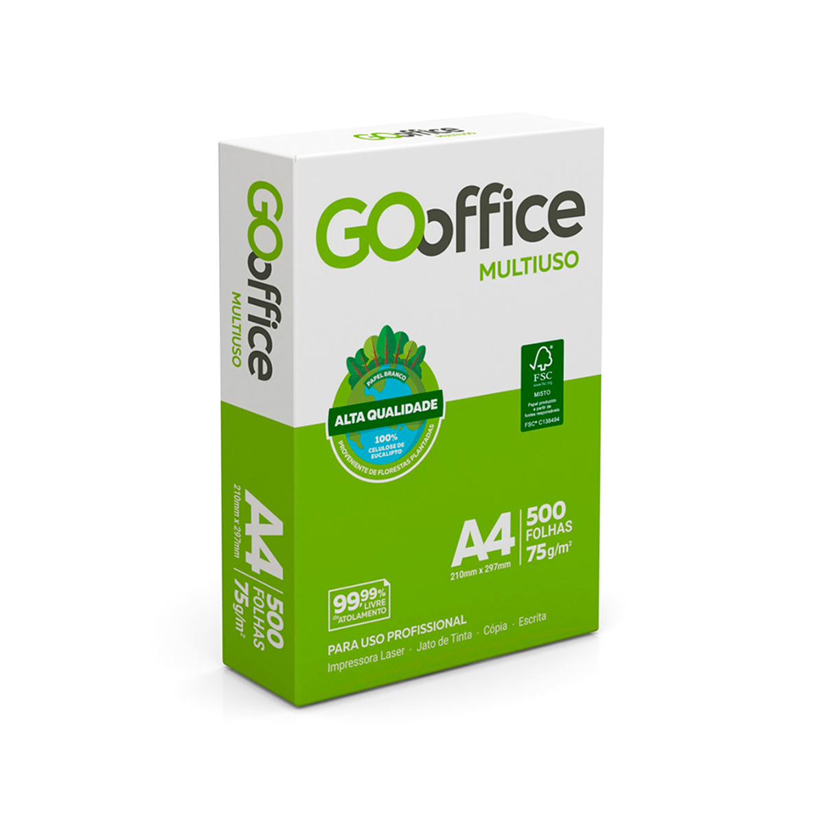 Papel A4 Sulfite Branco Caixa 5000 Folhas 75g | Go Office