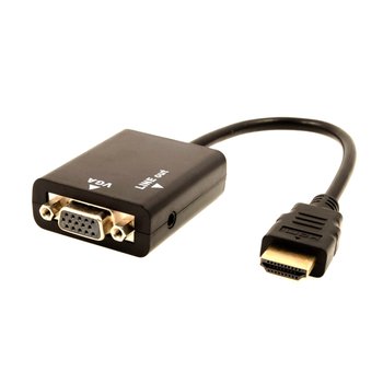 Cabo Adaptador VGA F para HDMI M 24cm Preto