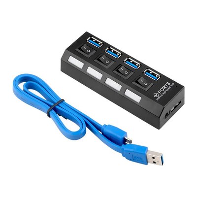 Hub USB 3.0 MD9 7873 4 Portas com Interruptor Energia