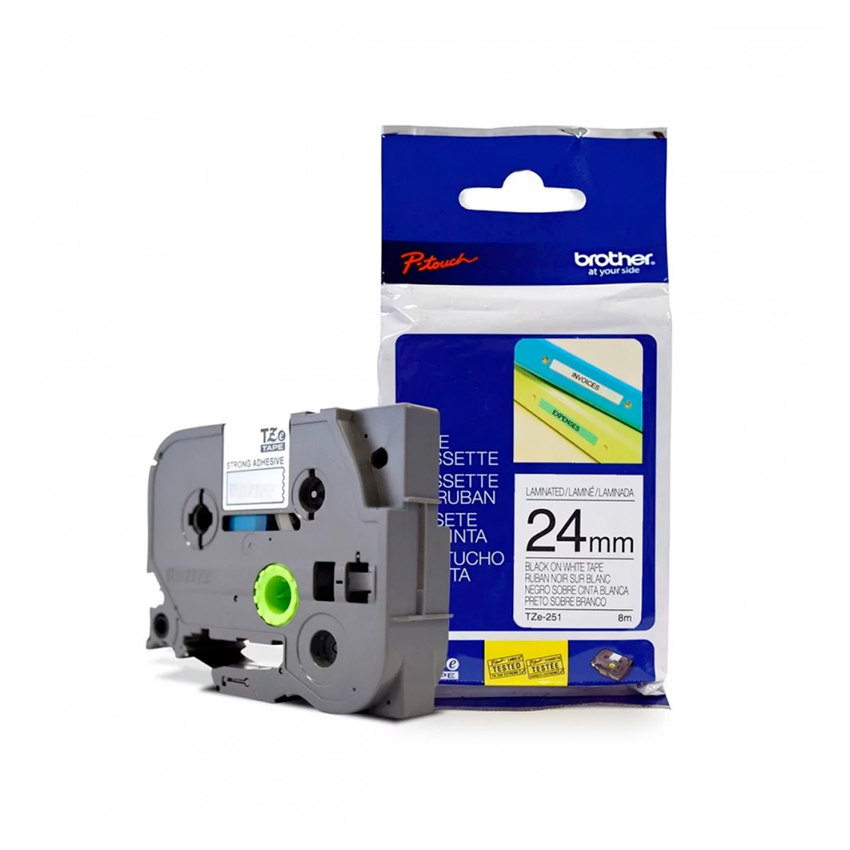 Fita Rotuladora Original Brother TZE-251 24mm x 8m BR/PT