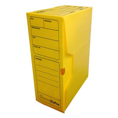 Arquivo Morto Plástico Amarelo 36x13x25cm 10 unidades | Go Office