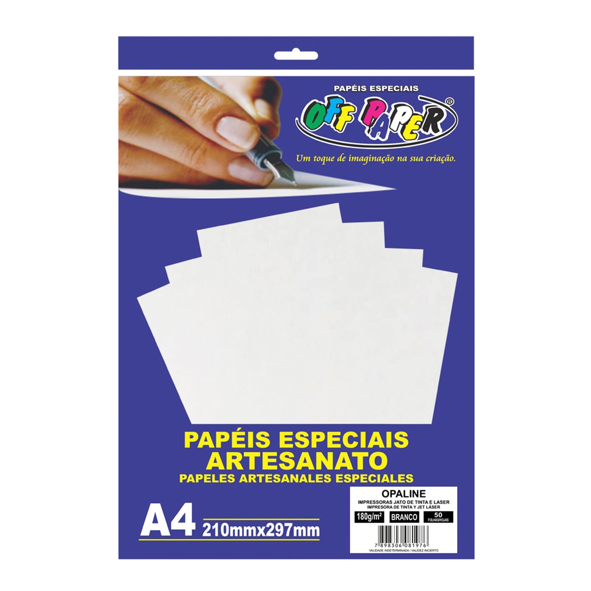 Papel Opaline Off Paper A4 Branco 180 G 50 Folhas 3954