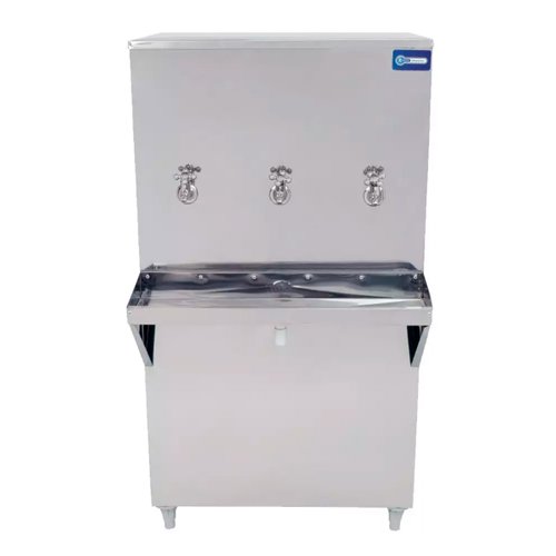 Bebedouro Coluna Inox Knox 100L 3 Torneiras 220V