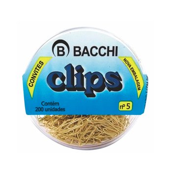 Clips Nº5 Dourado 200 unidades | Bacchi