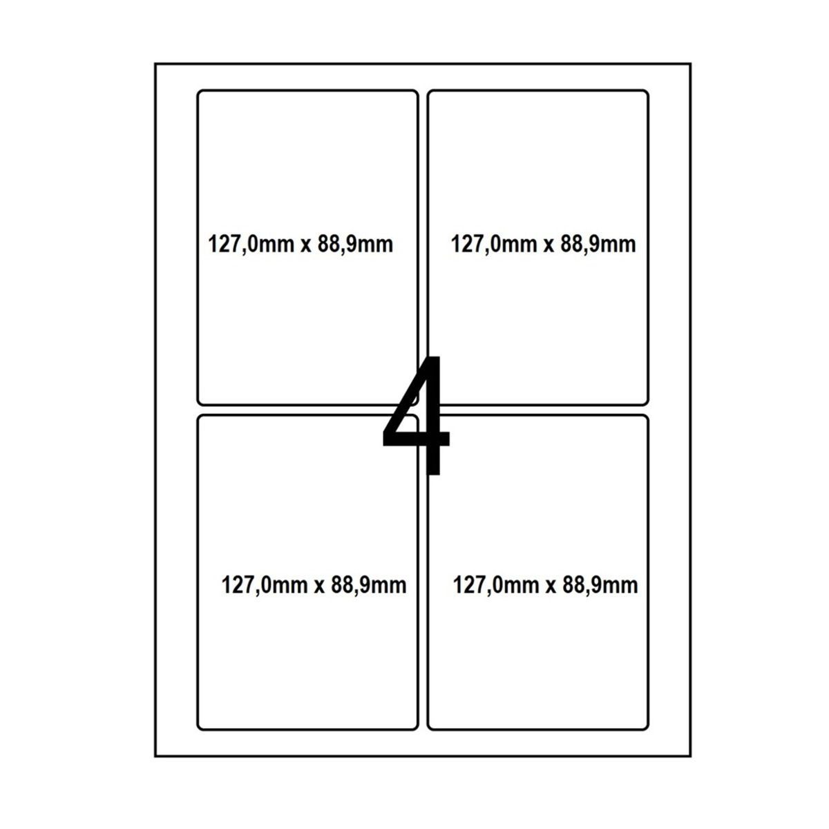 Etiqueta Glossy Carta 127mm x 88,9 mm 40 unidades | Pimaco 7070