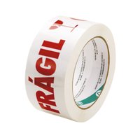 Fita Adesiva Cuidado Frágil Branca 48 mm x 100 metros | Adelbras