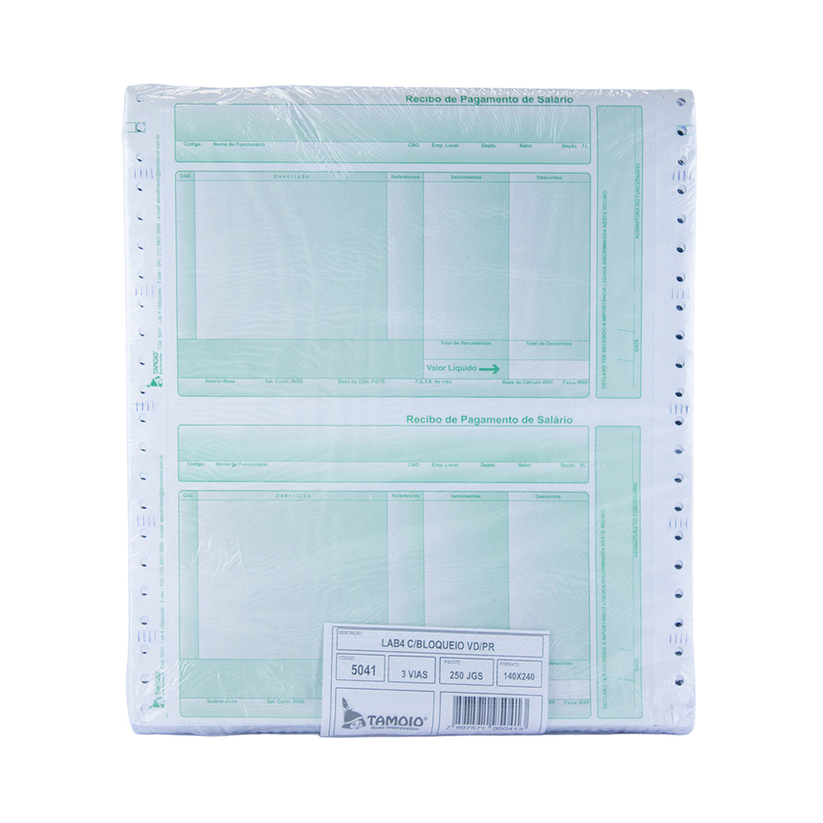 Formulário Contínuo Lab 04 com Bloqueio 3 Vias 250 folhas | Tamoio 5041