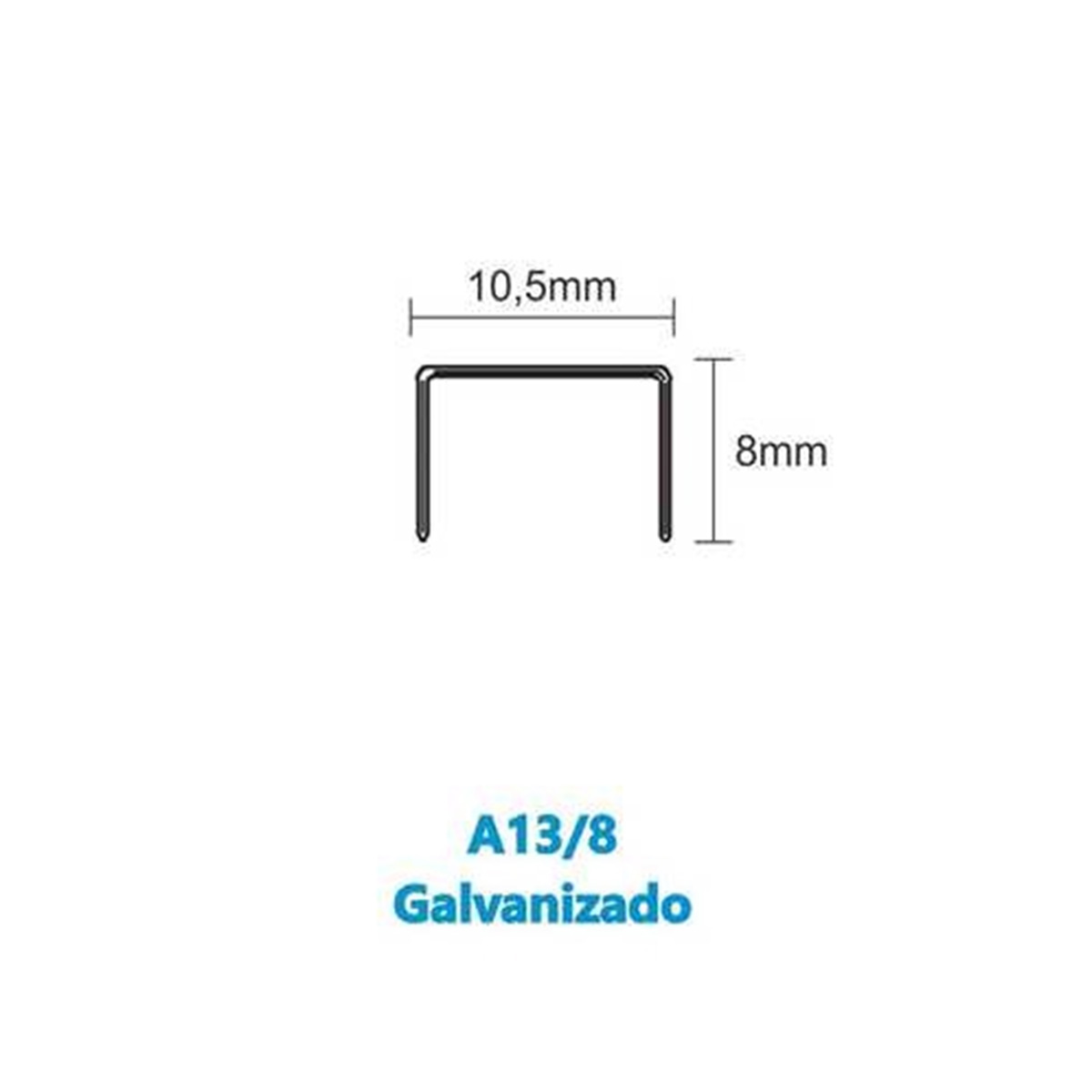 Grampos para Grampeador Galvanizado 13/8 5000 unidades | Bacchi