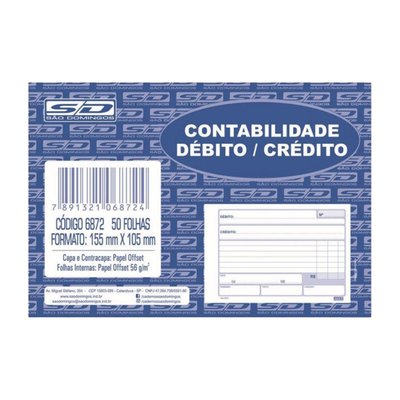 Bloco Contábil Débito e Crédito 50 folhas | São Domingos 6872