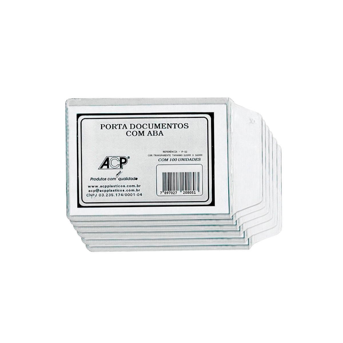 Porta Documento com Aba 120 mm x 160 mm 100 unidades | ACP  P-12